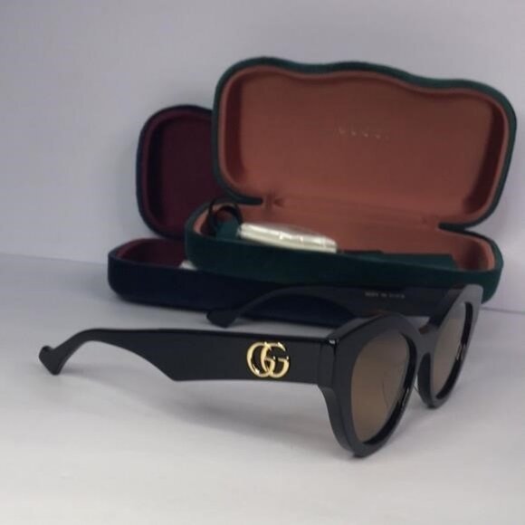 New Original Gucci Brown Cat Eye Ladies Sunglasses GG0957S 003 51 - Picture 7 of 11